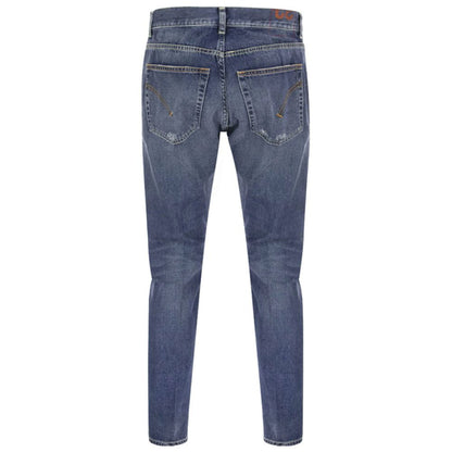 Distressed Blue Cotton Mius Jeans