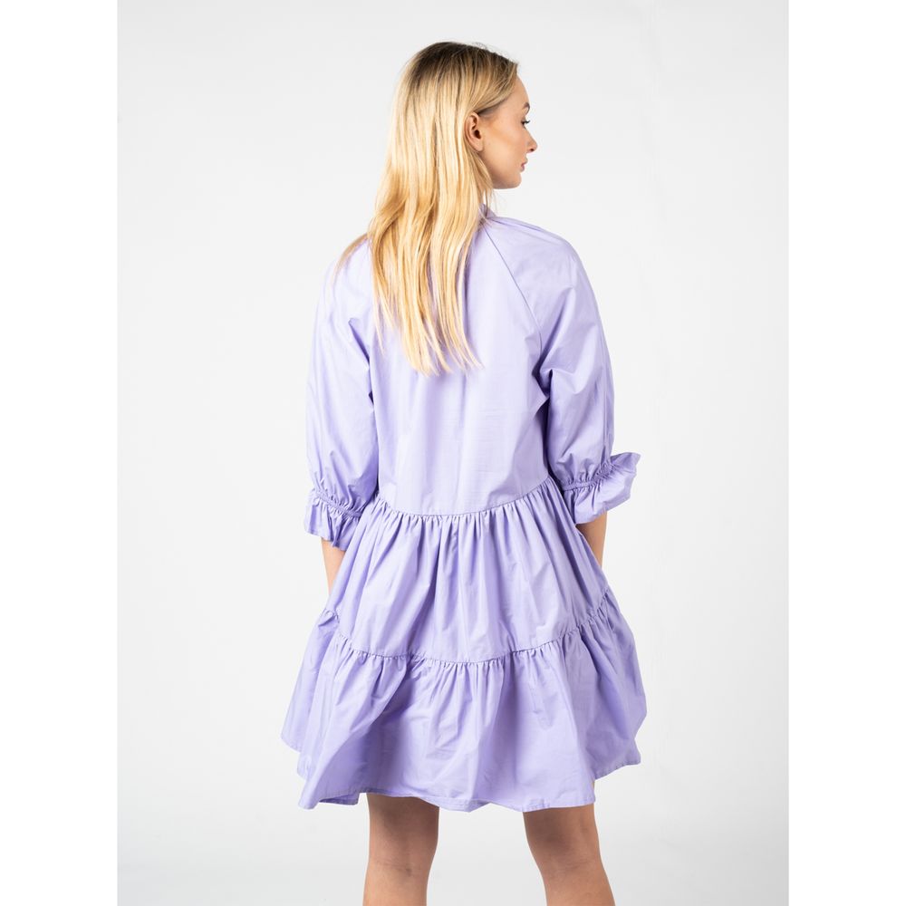 Elegant Lilac Cotton Summer Dress