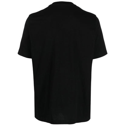 Black Cotton Tee with Vibrant Chest Print