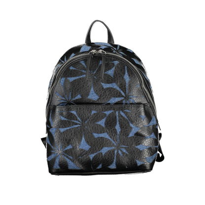 Chic Black Contrast Detail Backpack