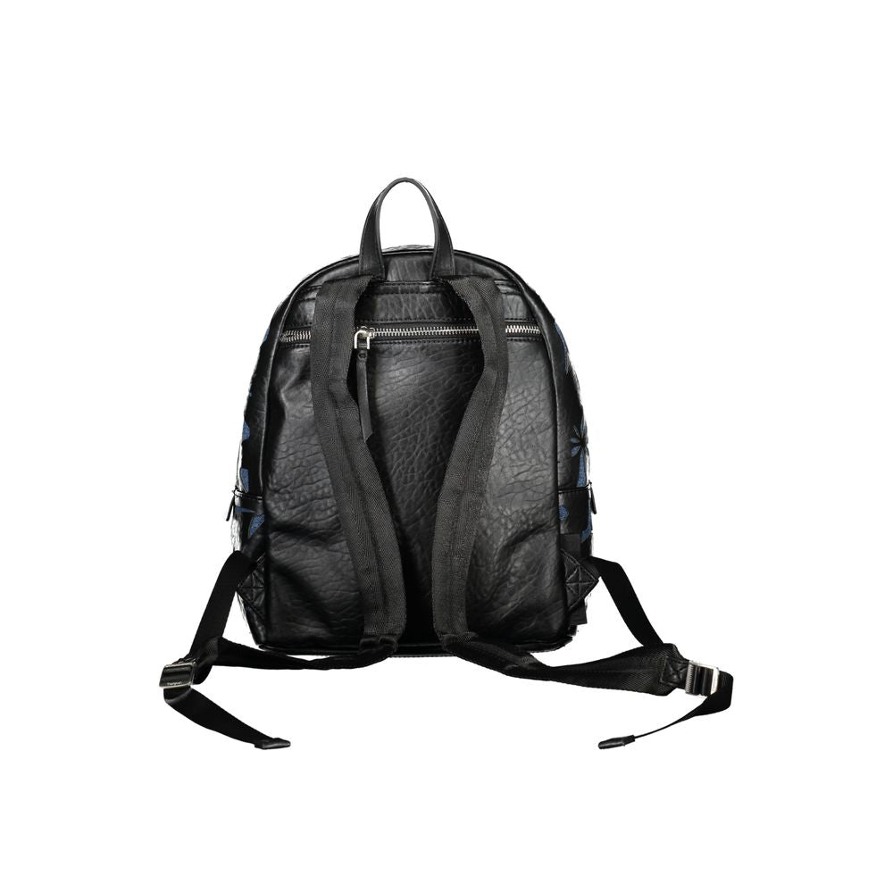 Chic Black Contrast Detail Backpack