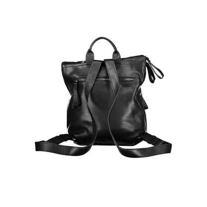 Chic Contrast Detail Black Backpack