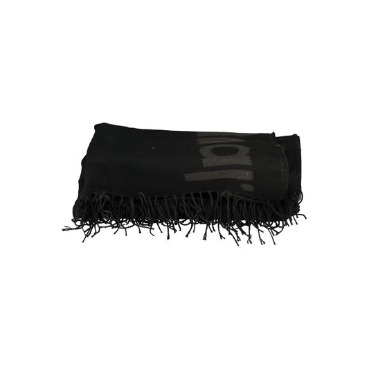 Chic Contrast Detail Poncho in Timeless Black