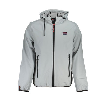 Elegant Gray Soft Shell Men's Jacket