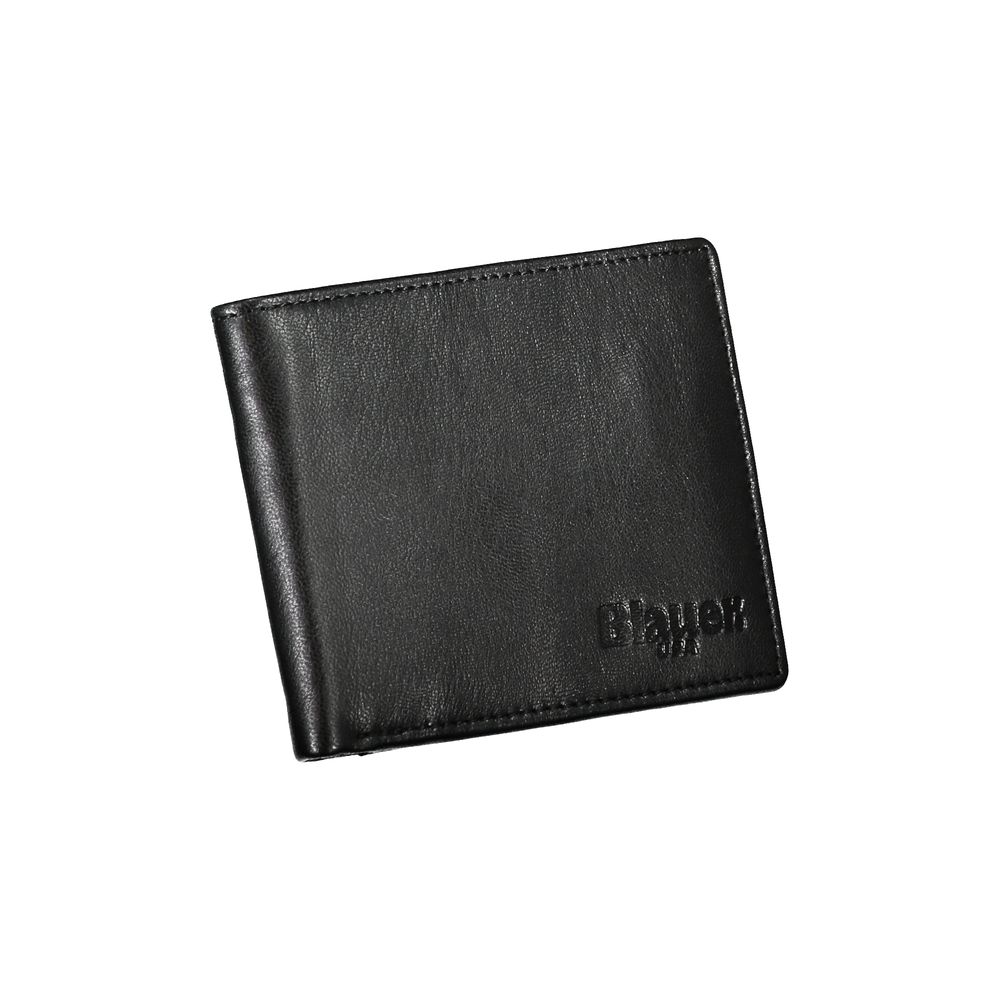 Elegant Black Leather Dual Compartment Wallet