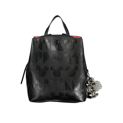 Chic Contrast Detail Black Backpack