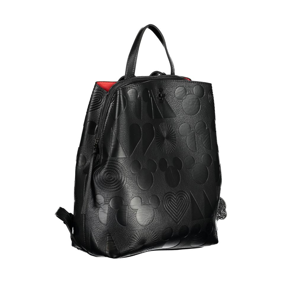 Chic Contrast Detail Black Backpack