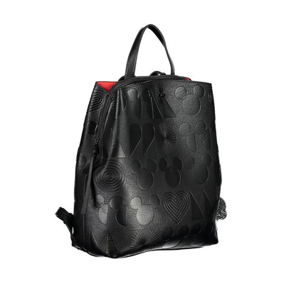 Chic Contrast Detail Black Backpack