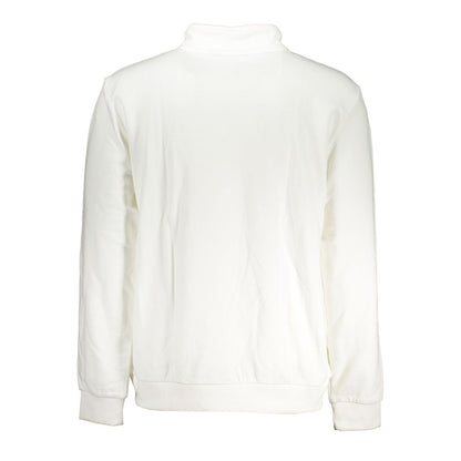 Elegant White Contrast Zip Sweater