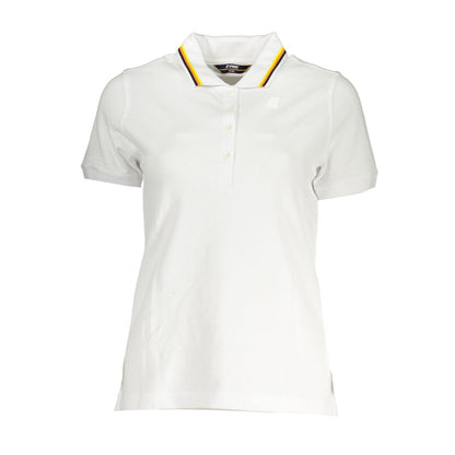 Elegant White Contrast Polo Shirt