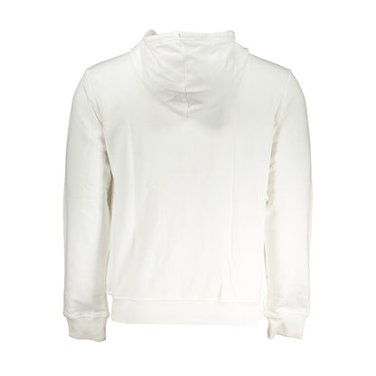 White Hooded Zip Sweater with Contrast Details