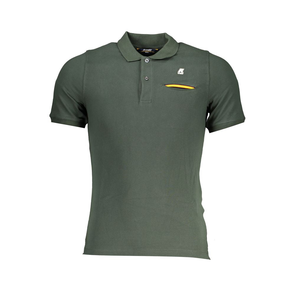 Green Contrast Detail Polo Shirt