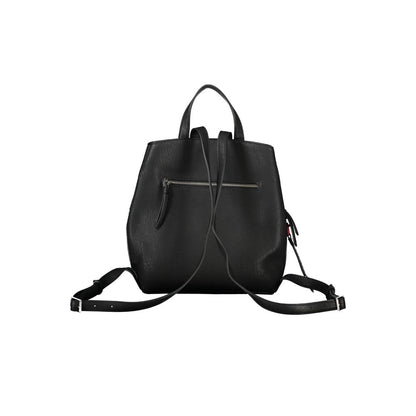 Chic Black Backpack with Contrasting Details