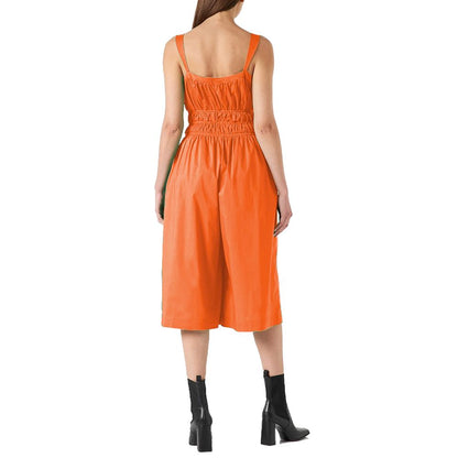 Chic Orange Cotton Sleeveless Tracksuit Dress