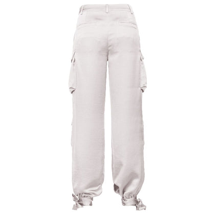 White Polyester Jeans & Pant