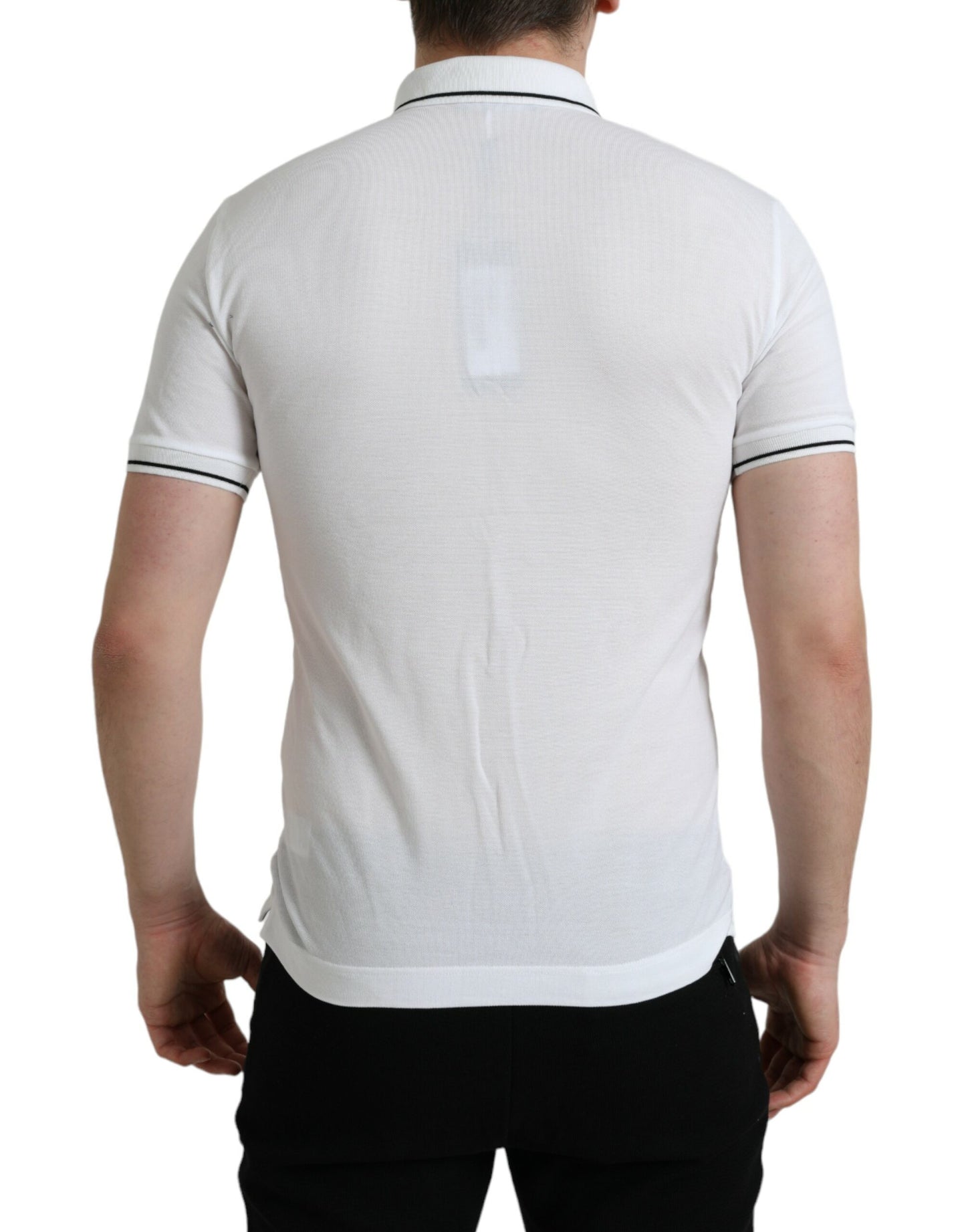 White Logo Collared Short Sleeves Polo T-shirt