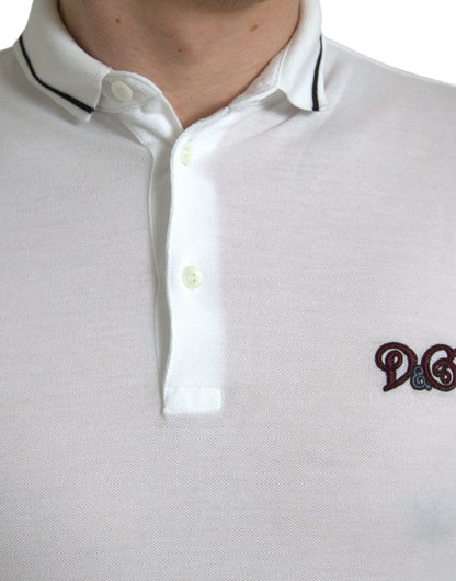 White Logo Collared Short Sleeves Polo T-shirt