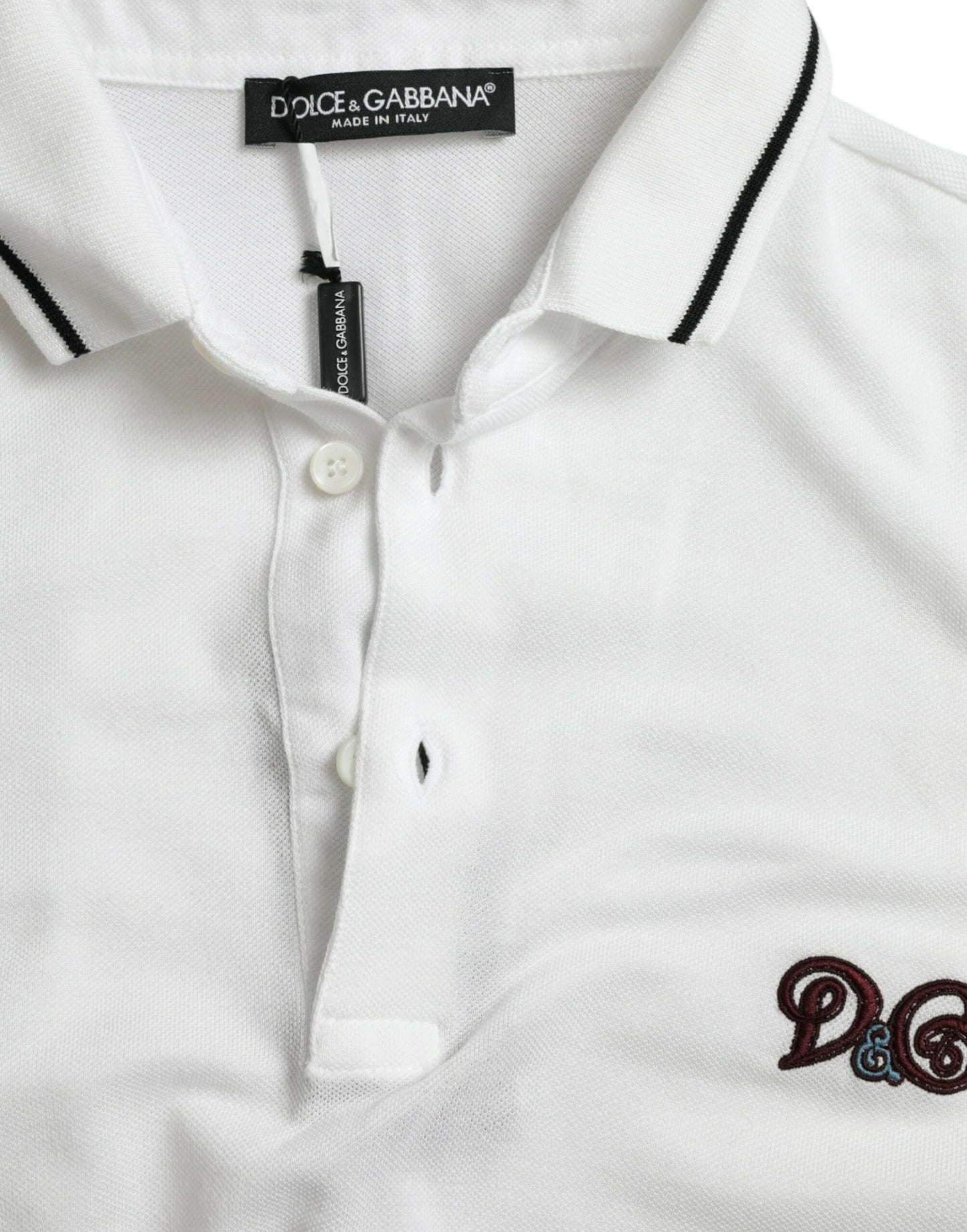 White Logo Collared Short Sleeves Polo T-shirt