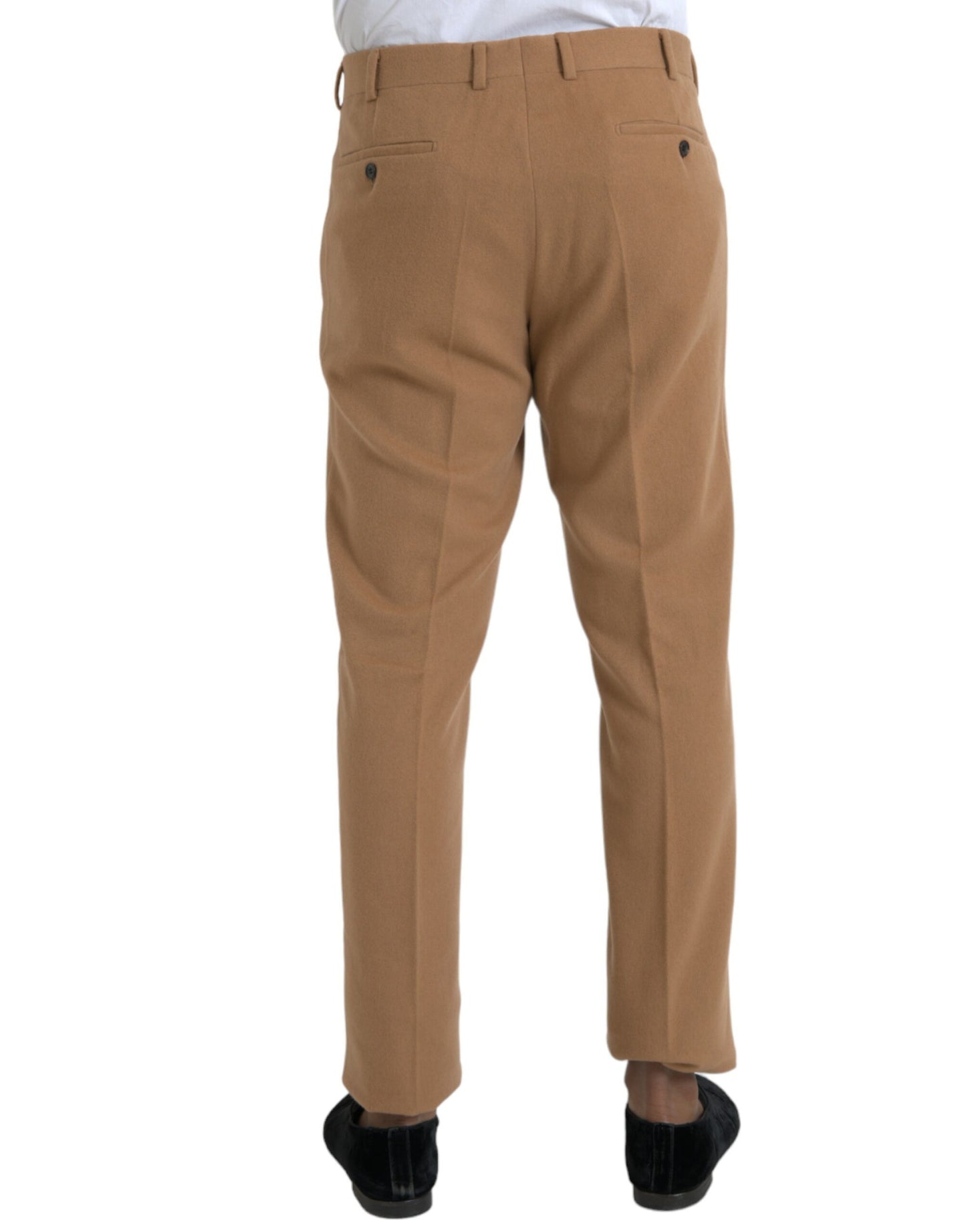 Beige Cashmere Men Straight Fit Dress Pants