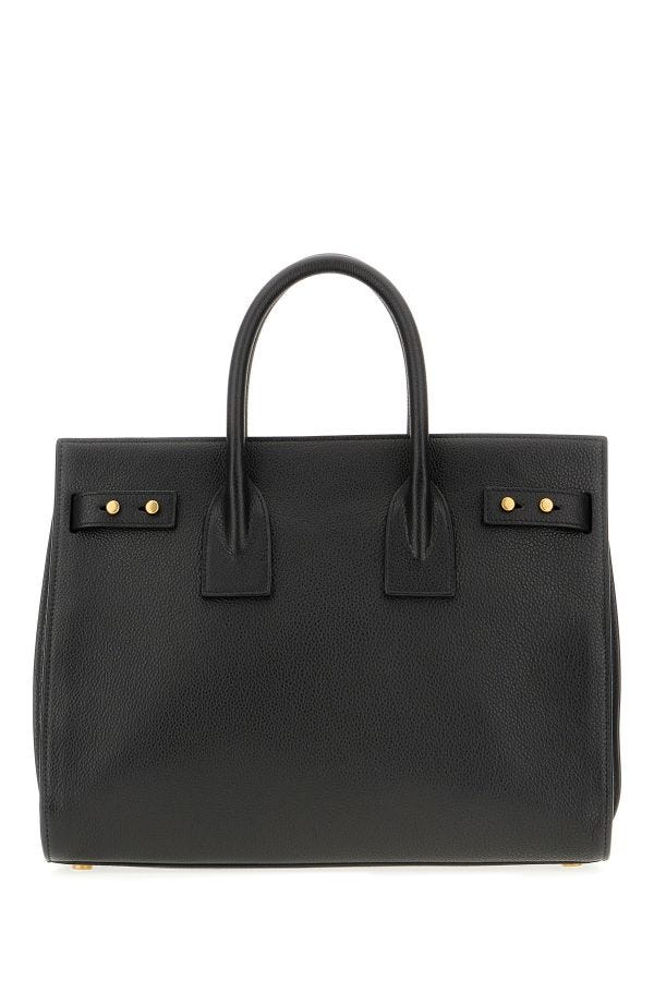 Black Calf Leather Sac De Jour Handbag