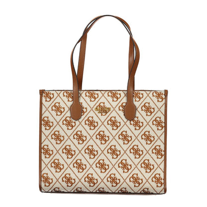 Beige Polyester Handbag