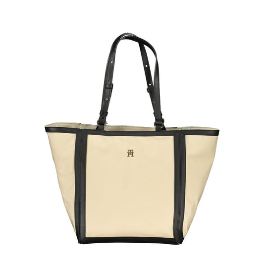 Beige Polyester Handbag