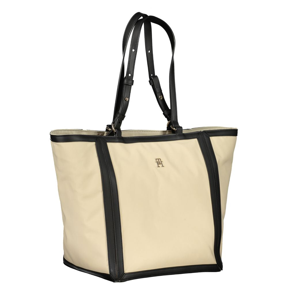 Beige Polyester Handbag