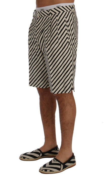 Striped Hemp Casual Shorts