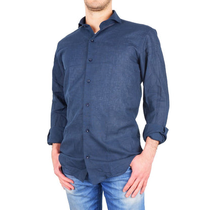 Camisa de algodón azul