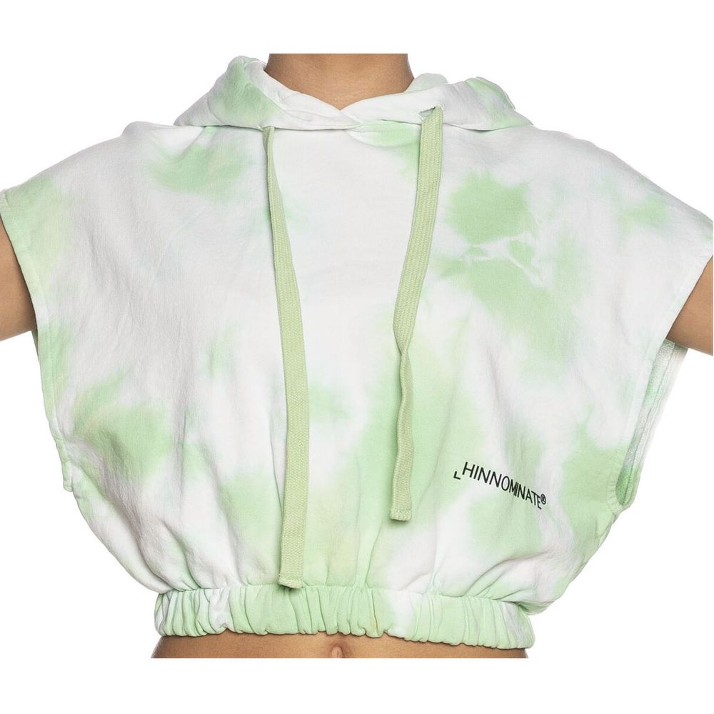 Apple Green Brushed Tie-Dye Sleeveless Hoodie