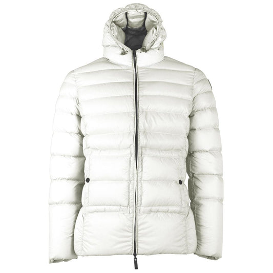 Reversible White Nylon Hooded Jacket