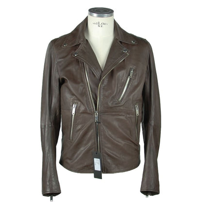 Refined Brown Leather Jacket