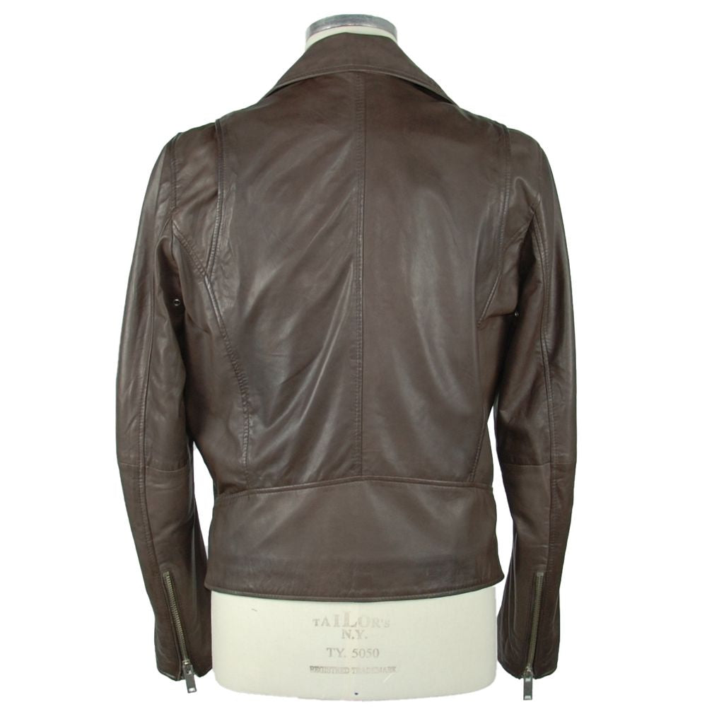 Refined Brown Leather Jacket