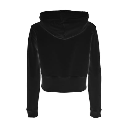 Black Cotton Women Hoodie