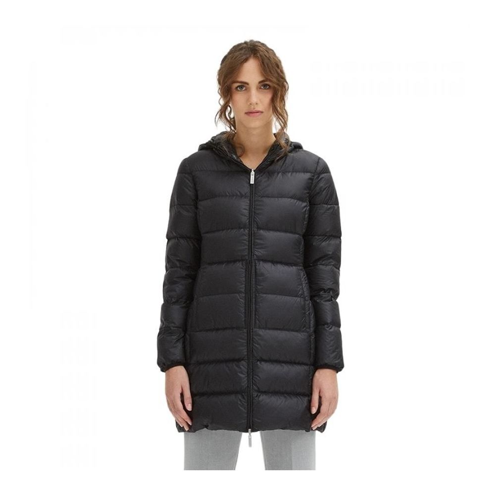 Sleek Nylon Down Jacket with Hood