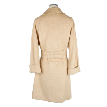 Beige Wool Women Coat