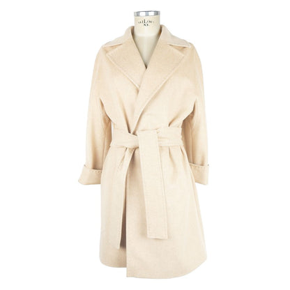 Beige Wool Women Coat