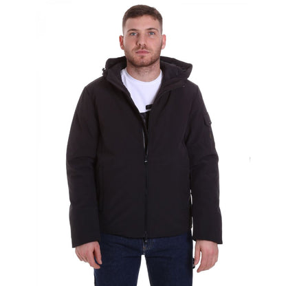 Black Polyester Men Jacket