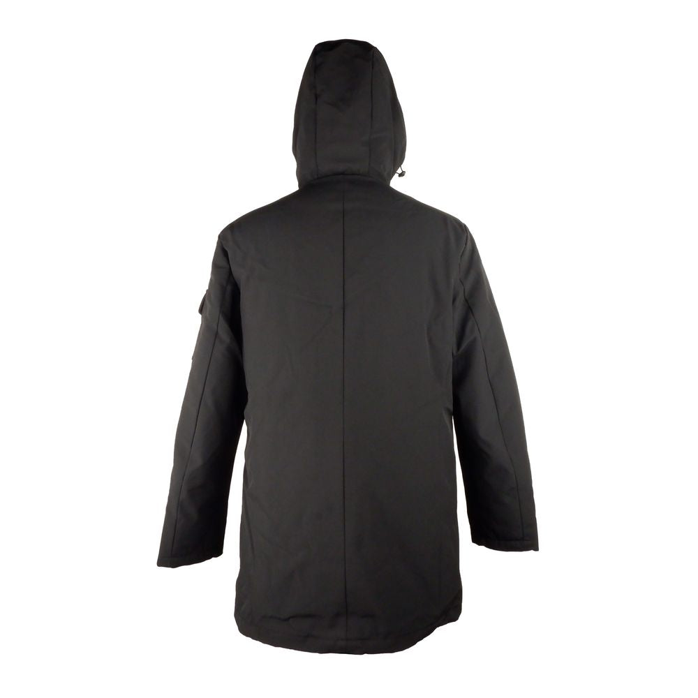 Black Polyester Men Jacket