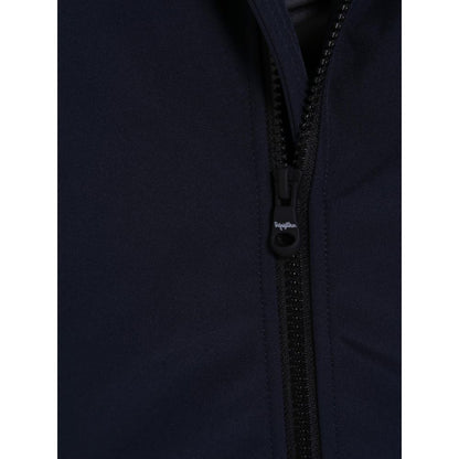 Blue Polyester Men Jacket