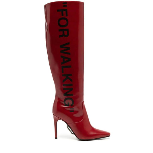 Chic Scarlet Patent Leather Stiletto Boots