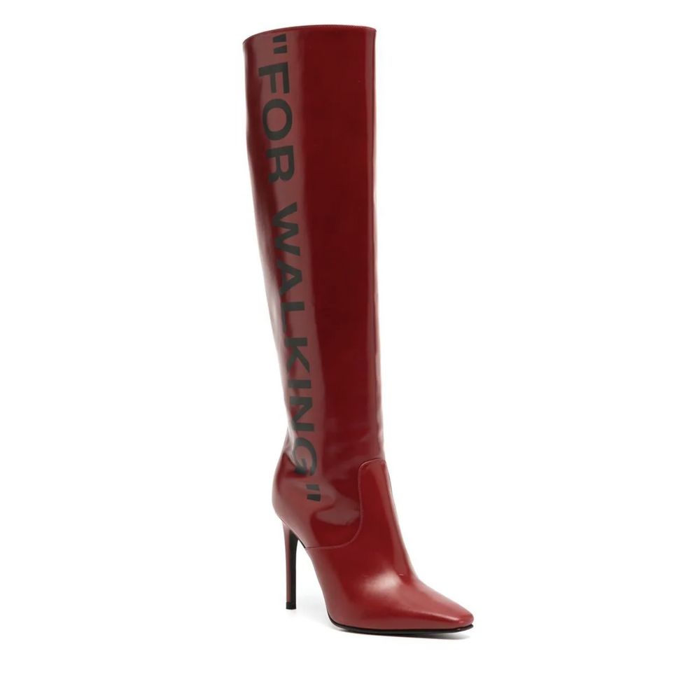 Chic Scarlet Patent Leather Stiletto Boots