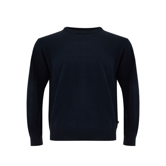 Elegant Blue Wool Sweater for Men