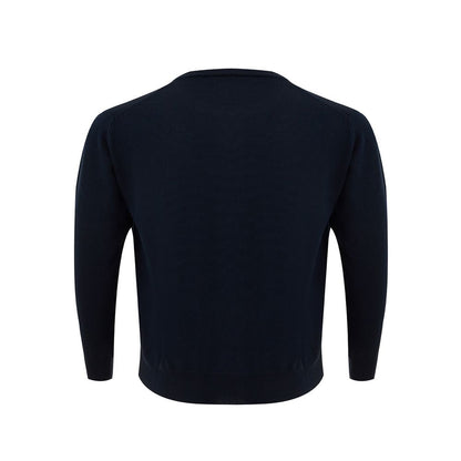 Elegant Blue Wool Sweater for Men