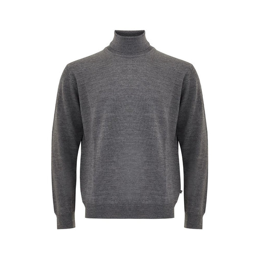 Elegant Gray Wool Sweater for Men