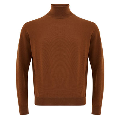 Elegant Brown Wool Sweater for Men