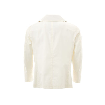 Elegant White Cotton Jacket for Men