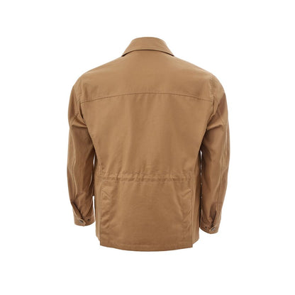 Elegant Cotton Brown Jacket for Men