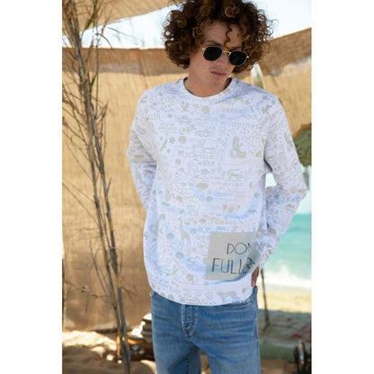 White Cotton Men Sweater