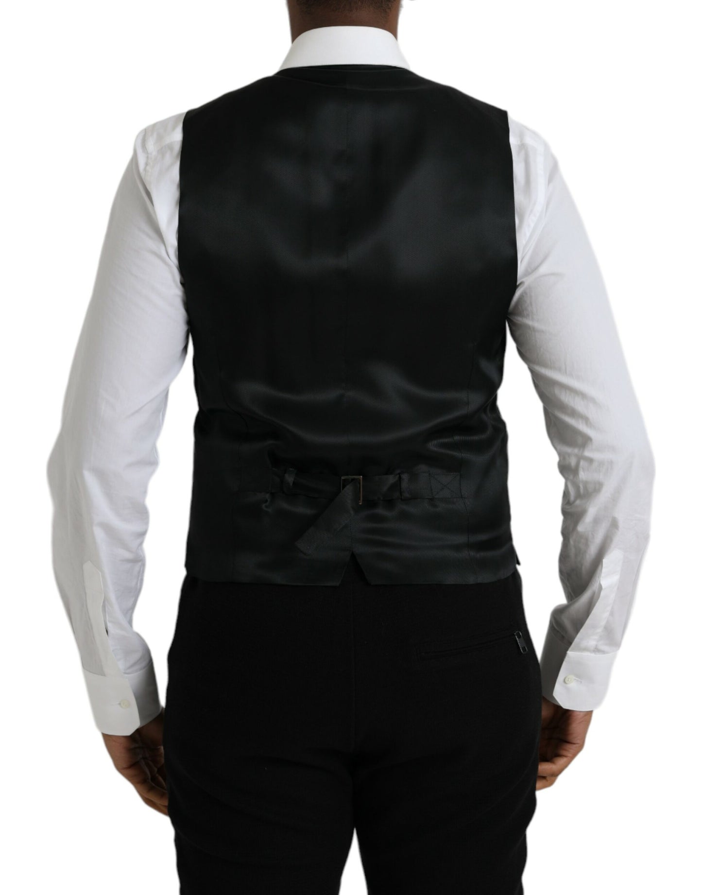 Black Wool Formal Dress Waistcoat Vest